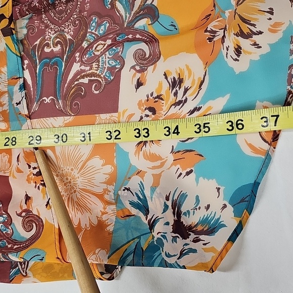 Cato Multicolor Floral Sheer Tunic Blouse - Picture 10 of 10